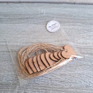 MDF Wooden Heart Tags with String | Pack of 10