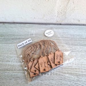 MDF Wooden "Thank You" Tags with Heart Cut Out and String | Pack of 10