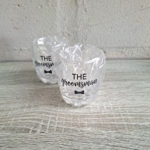 Riffled Bottom Shot Glass "The Groomsman"