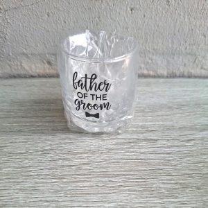 Riffled Bottom Shot Glass "Father of the Groom"