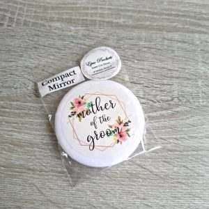 White Round Compact "Mother of the Groom"