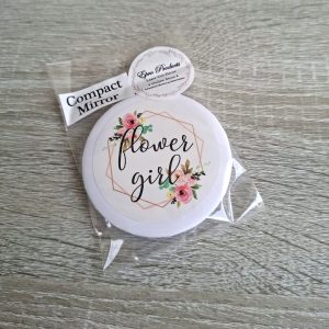 White Round Compact "Flower Girl"