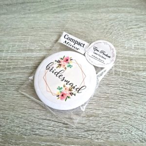 White Round Compact "Bridesmaid"