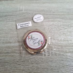 Round Silver with Pink Glitter Compact "Flower Girl"