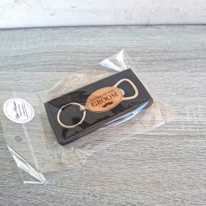 Bottle Opener with Wooden Insert "Father of the Groom"