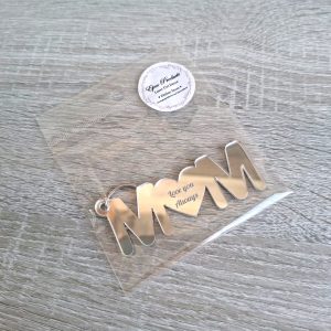 Silver Mirror Keyring "Love You Always Mom"