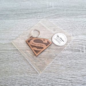 Wooden "Superman" Keyring