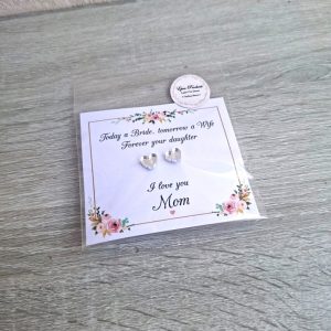Silver Mirror Heart Earrings
