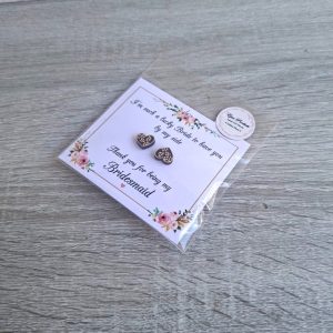Engraved MDF Heart Earrings