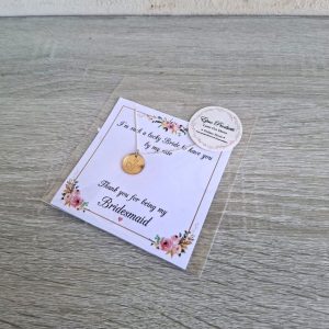 Gold Mirror Round with Heart Necklace