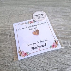 Rose Gold Mirror Heart with Fern Necklace