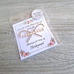 Big Bow Hair Clip with Stones and Pearls